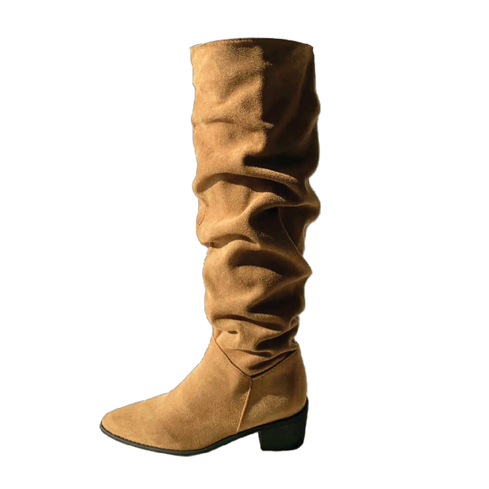 모노소울 닐라 4.5cm 스웨이드 주름 셔링 웨스턴 롱부츠 하비부츠 34,800원