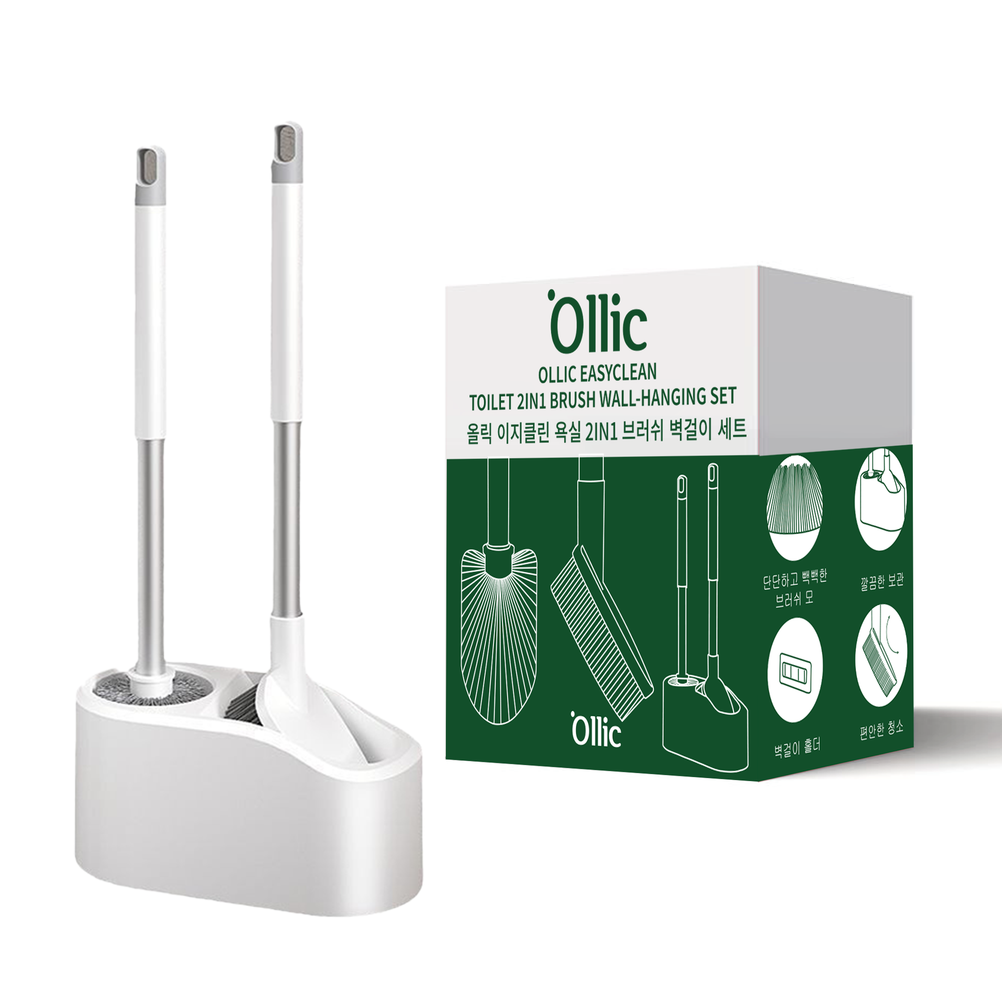 올릭 이지크린 벽걸이형 변기솔 + 청소솔 세트 5,980원