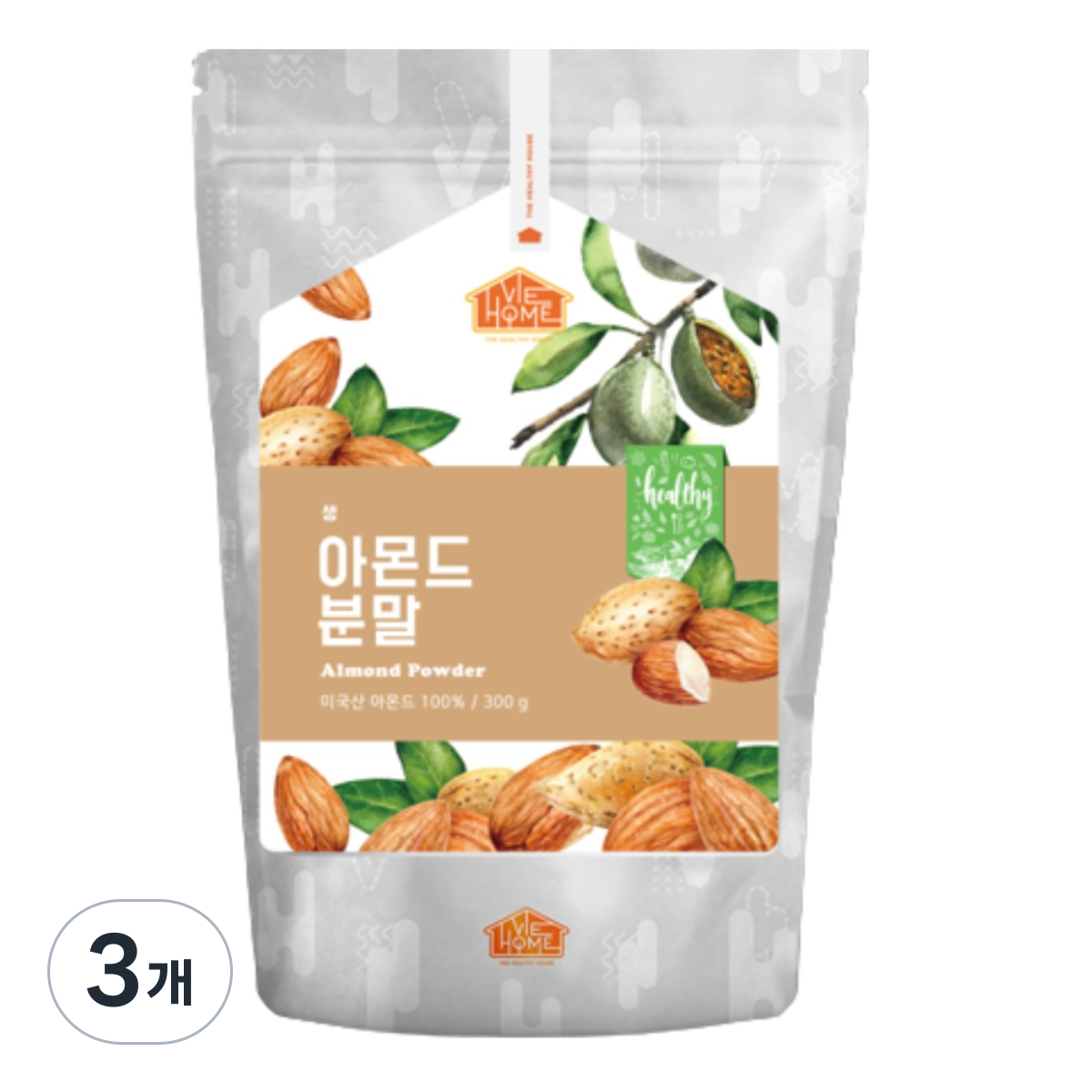 건강한우리집비옴 고소한 생 아몬드 가루 100%분말, 3개 35,520원