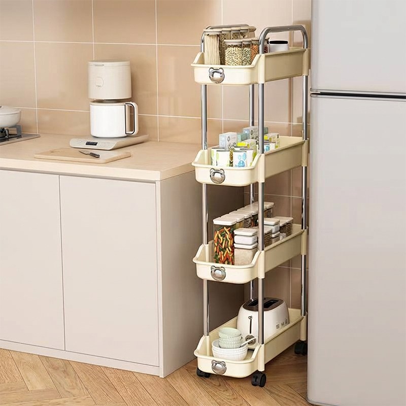 Veralool 대용량 이동식 틈새 수납장 수납 선반 틈새 슬림 트롤리 주방 욕실 거실 수납함 폭21CM 17,800원