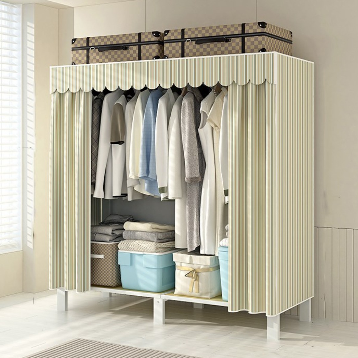 모던 스타일 접이식 옷장 가정용 간이올인원옷장, G03 122,000원