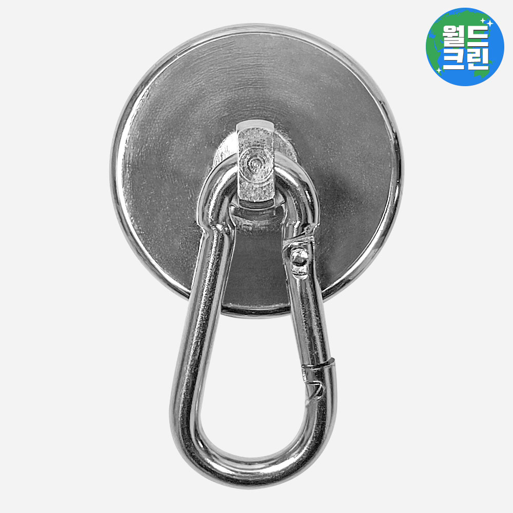 월드크린 네오디뮴 자석 걸이 카라비너 42mm 초강력 마그넷 원형자석 다용도 캠핑 현관문 10,500원