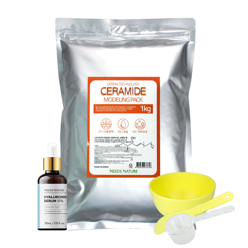 니즈네이처 더마테크 모델링팩 1kg / 400g + 팩도구 4종세트 18,900원