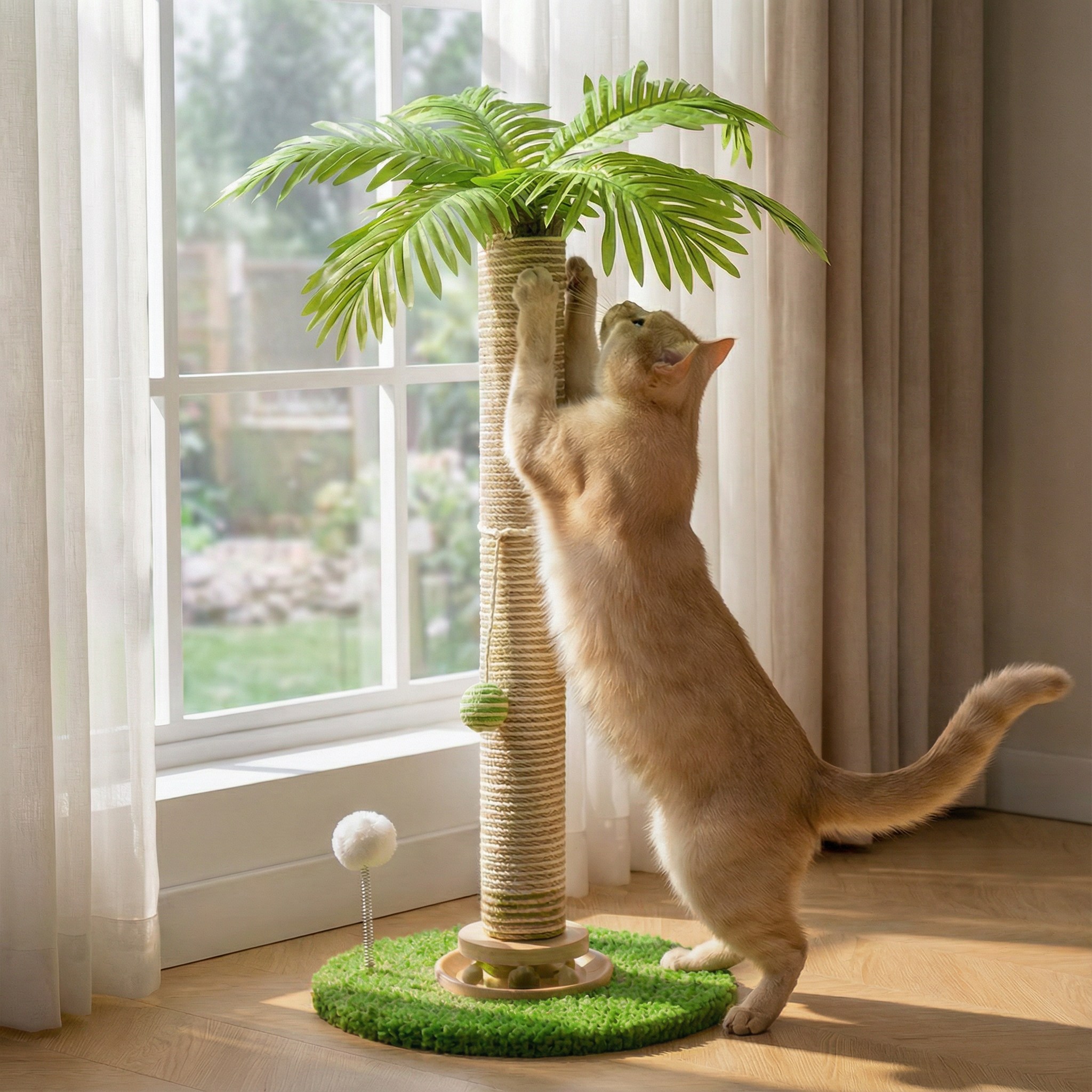 캣박스 고양이 야자수 수직 스크래처 스크래쳐 장난감, 1개, 혼합색상 33,000원