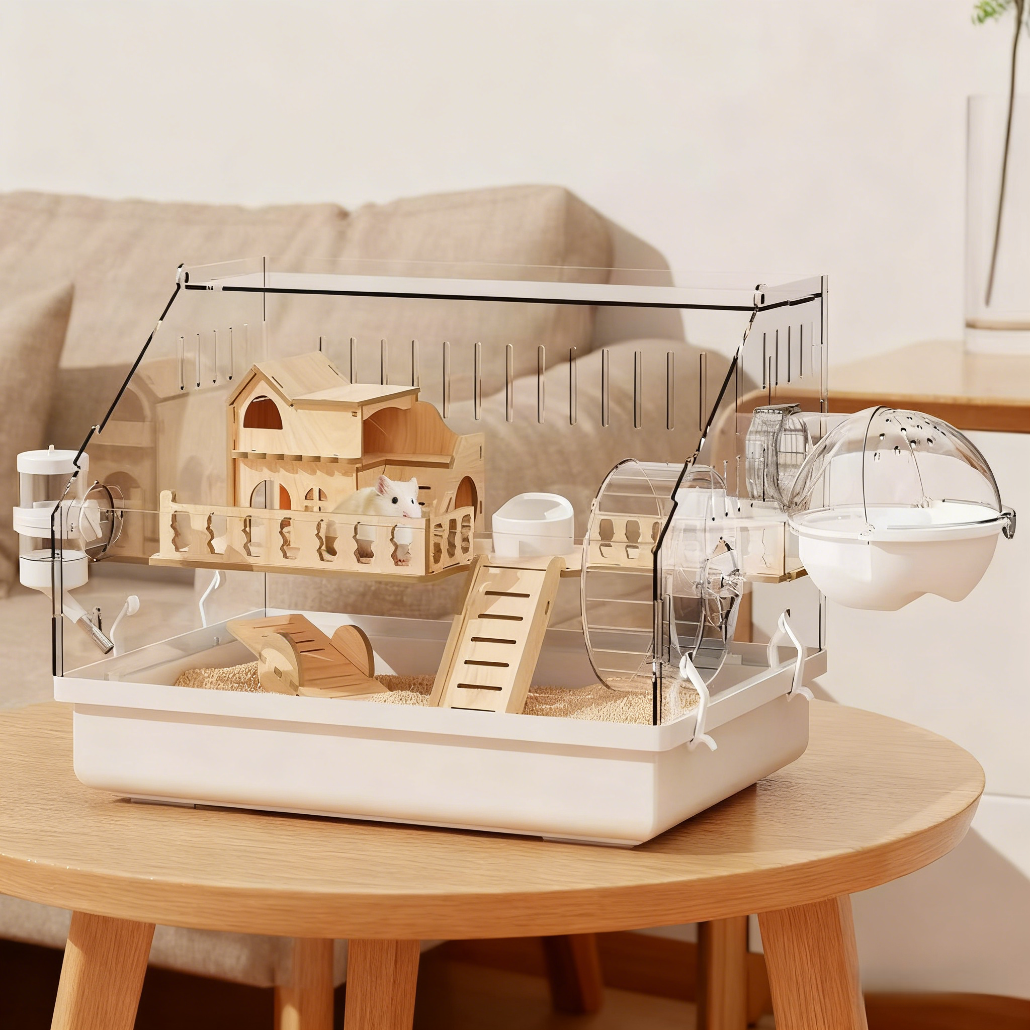 YAPOGI 꾸미기 풀세트 미니펫하우스 투명한 아크릴 하우스 햄스터 집 대형 고급 빌라 햄스터 케이지 41,900원