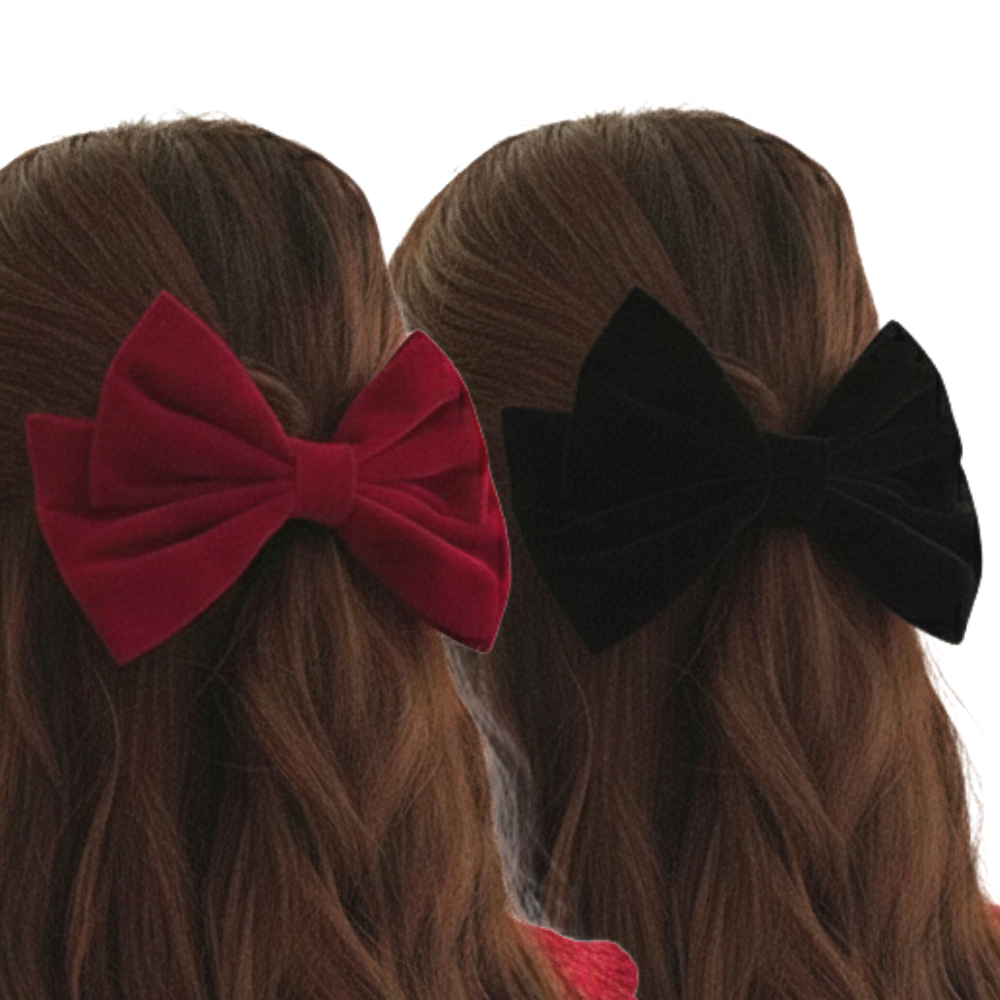 메종코랄 빅사이즈 왕리본 벨벳 똑딱핀 머리핀 2종세트 14,900원