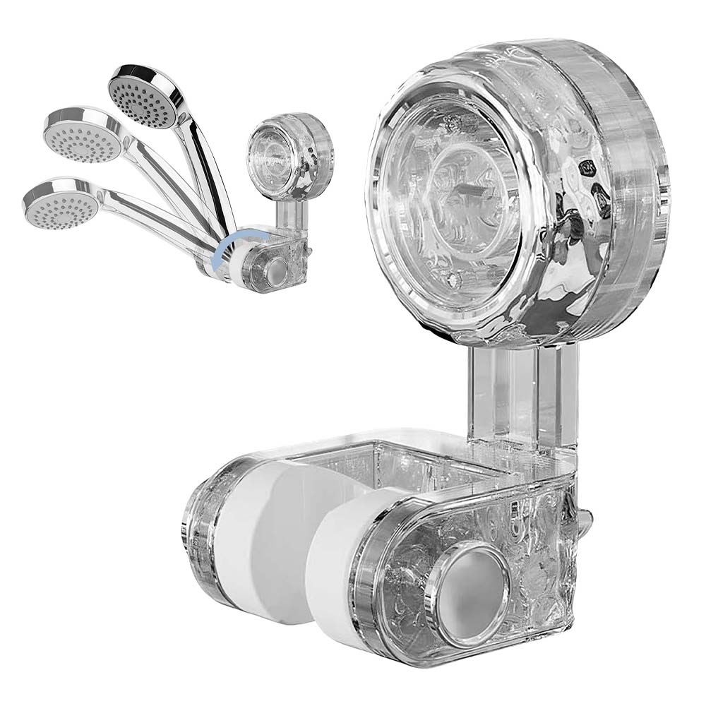 [루이/샤워기거치대흡착] 초강력 흡착식 무타공 샤워기 거치대 각도 조절 홀더 재사용 가능, 투명 9,900원