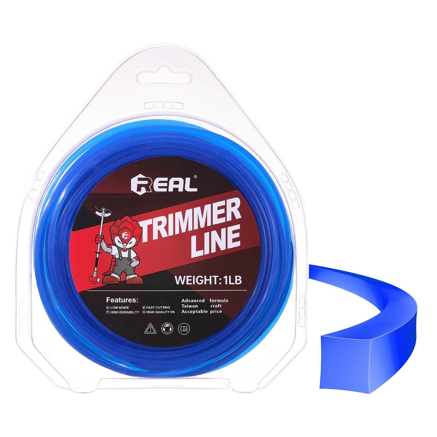 REAL리얼 예초기 줄날 나일론줄 와이어날 나일론 끈 안전날 3.0mm x 45M 사각형 독일 바스프 원자재, 1개 13,500원