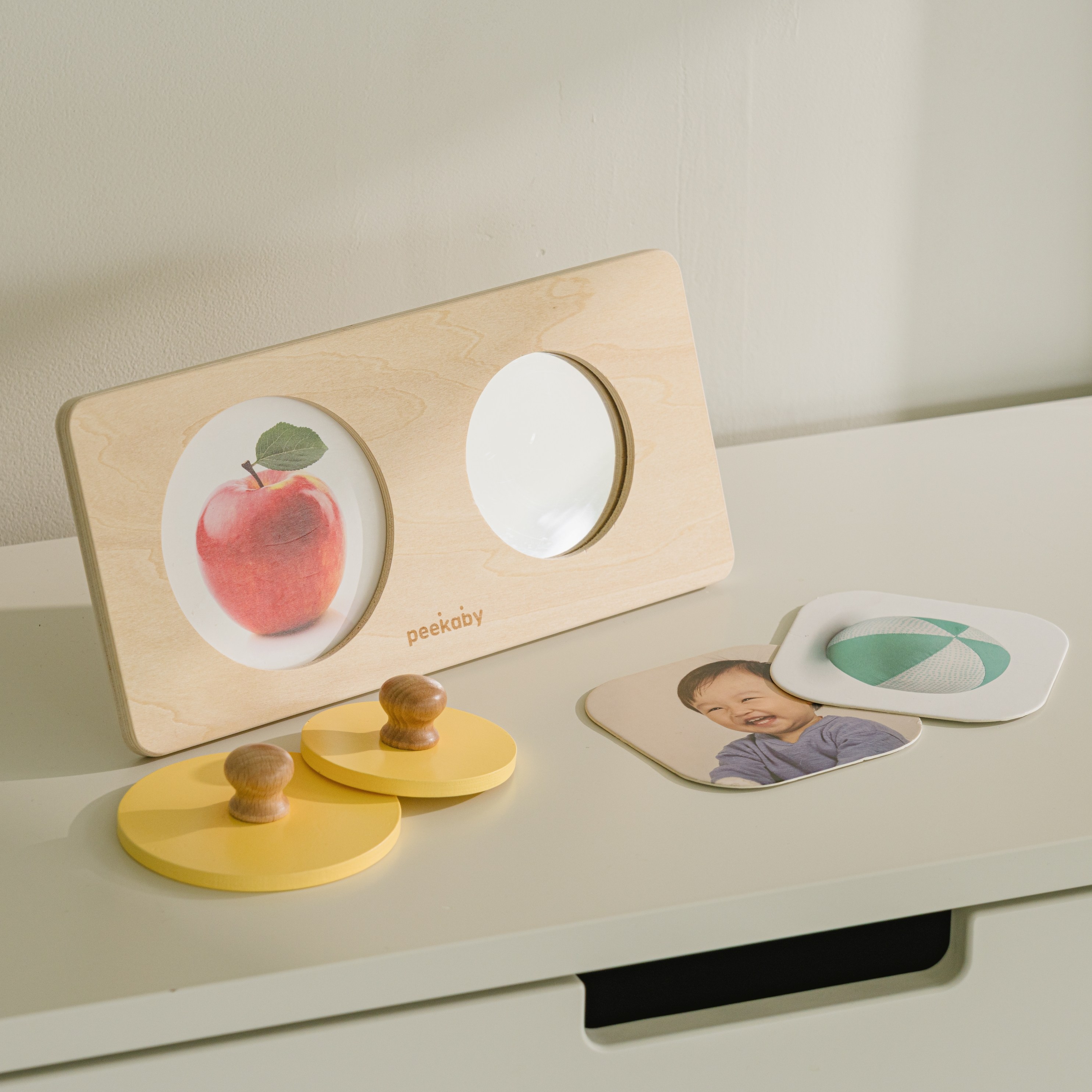 피카비 동그라미 꼭지퍼즐 몬테소리 원목 교구, 2피스, 1개 26,720원