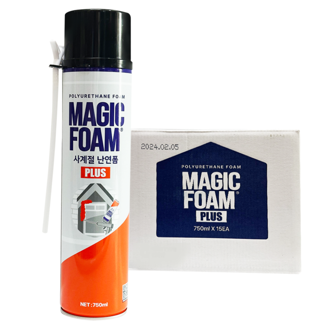매직폼 플러스 우레탄폼 750ml 노즐타입(일회용) 15개 단열 난연폼 틈새, 1박스 41,000원