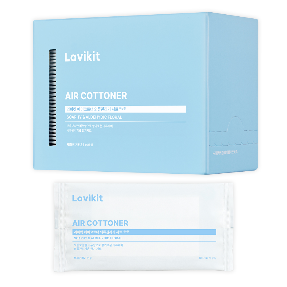 라비킷 에어코트너 의류관리기 시트 섬유유연제 비누향 본품, 40개입, 1개 18,500원