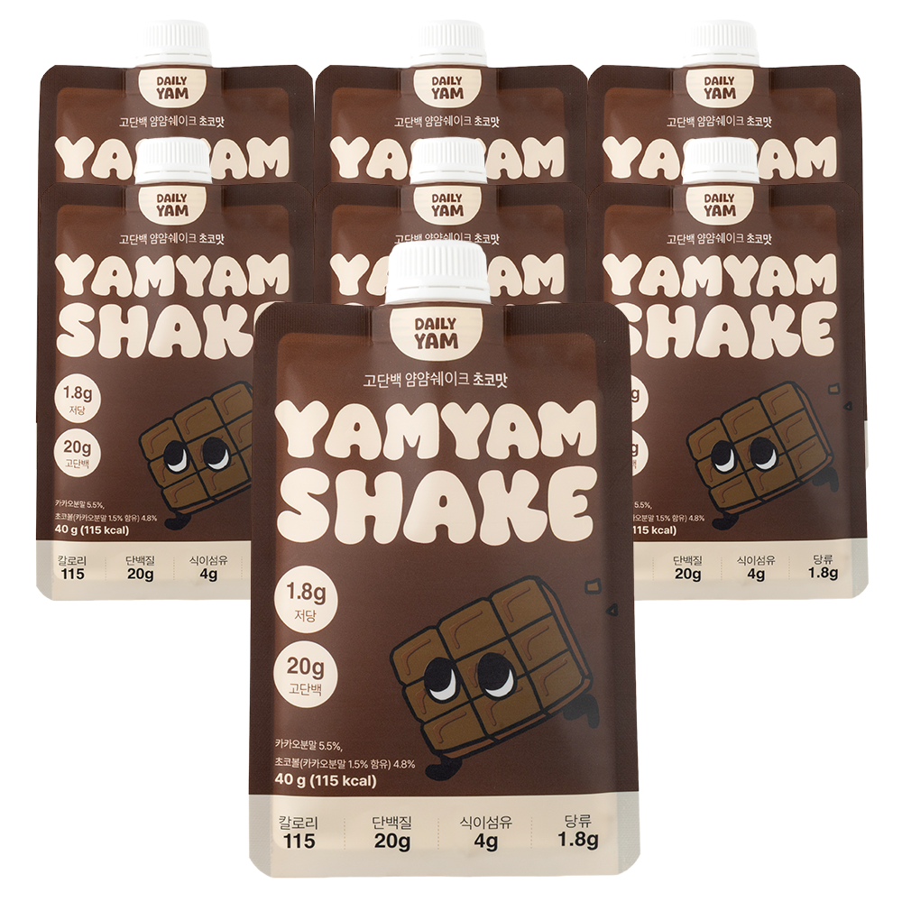 데일리얌 단백질 쉐이크 얌얌쉐이크 초코 파우치 1BOX, 7개, 40g 25,900원