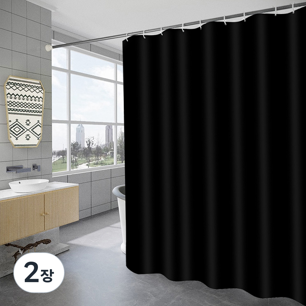 패브릭 무지블랙 180cm + 커튼링(12p) 세트 21,650원