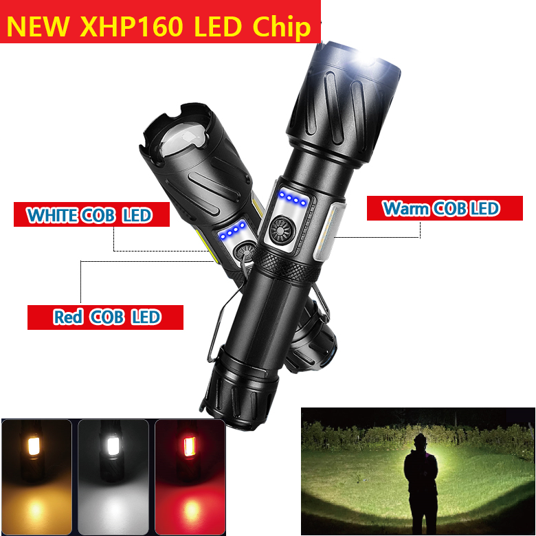 써치라이트 LED 랜턴 손전등 후레쉬 COB장착 XHP160, 1개 50,900원