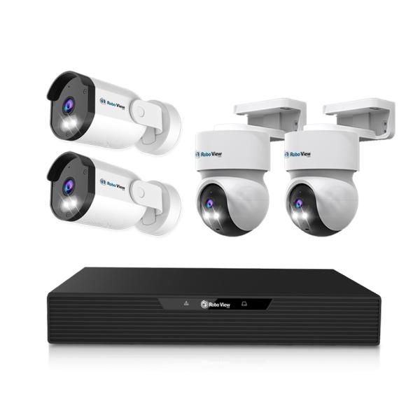 (글로벌아이넷) 로보뷰 NVR 8채널 AI CCTV PoE 4K UHD 녹화기+N5 2대+A7 2대 IP 카메라 세트 784,000원