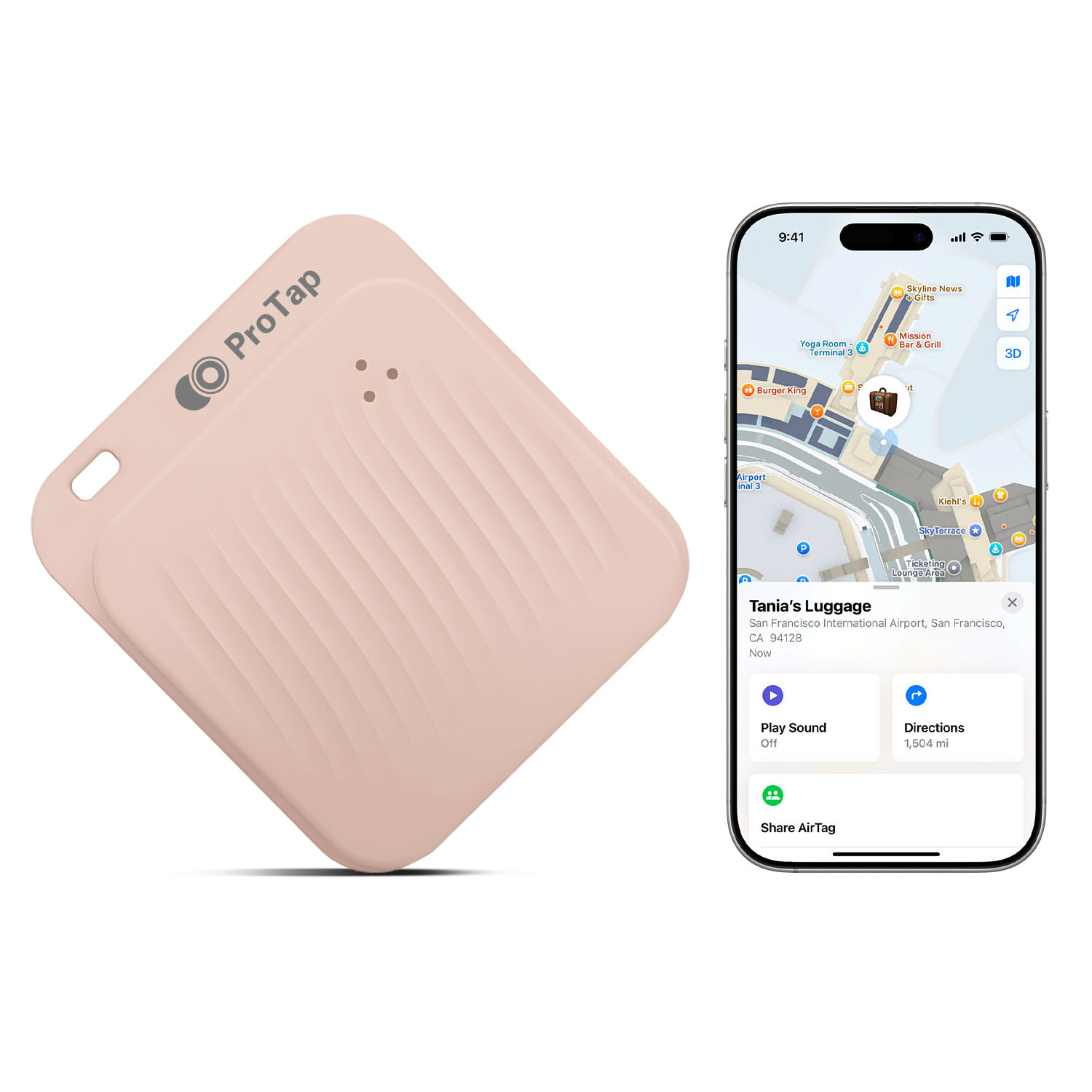 ProTap 스마트태그 MFi 애플인증 Find My 신지태그 트래커 스마트태그 위치추적기, 1개, 핑크 11,990원
