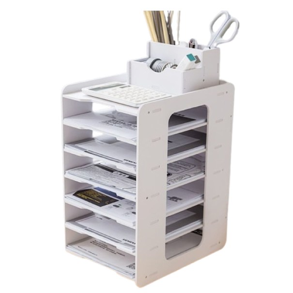 디모어 멀티 책상정리 A4 서류정리 수납함 세로형, 7단, 화이트 16,900원
