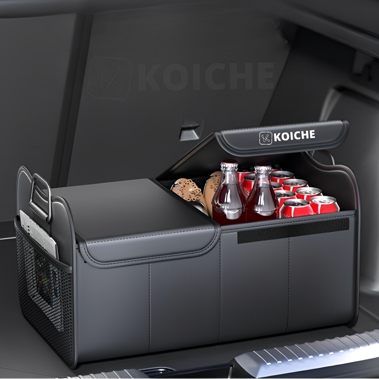 코이체 자동차 트렁크 정리함 고급 가죽 듀얼 커버 접이식 분리 수납함 차량용 수납박스 31,790원