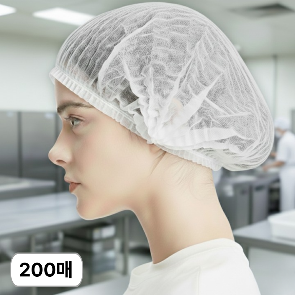 바나르코 헤어캡 통기성 일회용 부직포 위생모, 200개, 흰색 14,400원