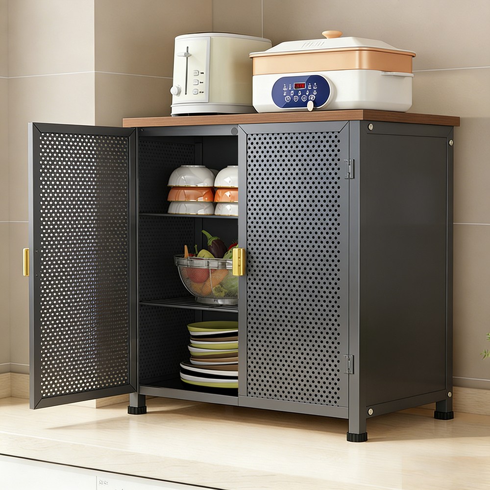 CABICO 다용도 주방 선반 소형 그릇 선반 그릇 수납 선반 물빠짐 방지 수납장, 1개, 양문 블랙 48,800원