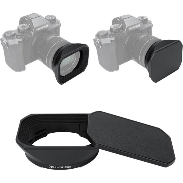 JJCLH XF27 후지필름 후지논 XF 27mm f 2.8 RWR 렌즈 온 X E4 카메라 XF27mm 사각 후드 LH 대체 보호 캡 블랙 91,800원