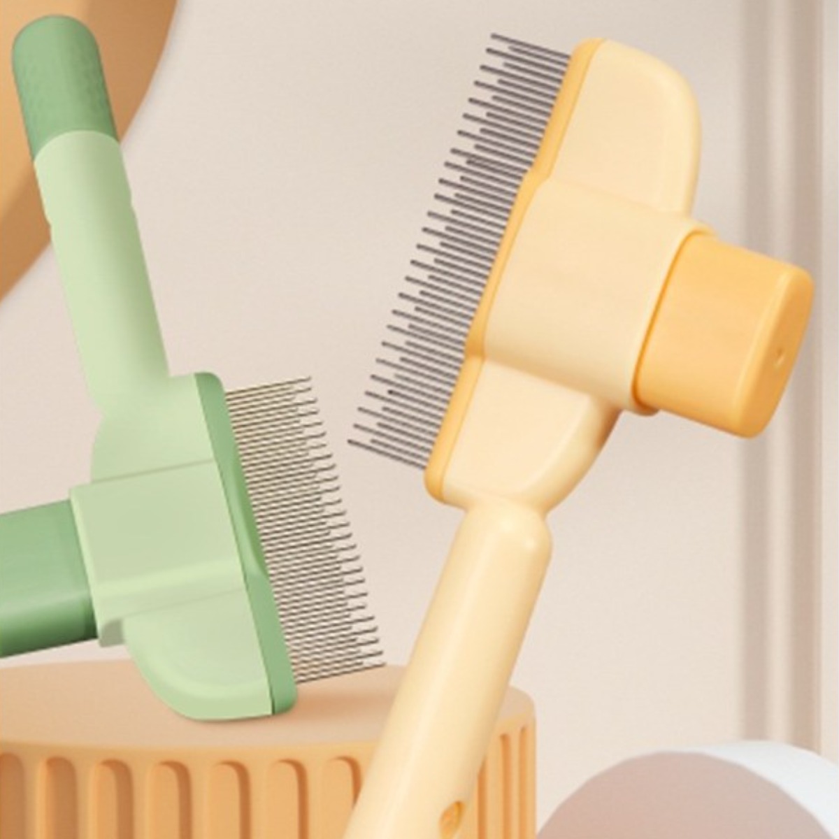 모이쯔 원터치 털제거브러쉬 애완동물 털 제거 빗, 1개, 노랑 7,800원