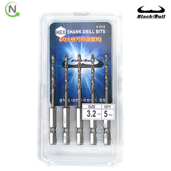 블랙불 스텐용 코발트 스텐 기리 G-ST 3.2 mm 5p세트 드릴날 드릴 비트 홀카타 홀커터 홀컷터 철기리 9,580원