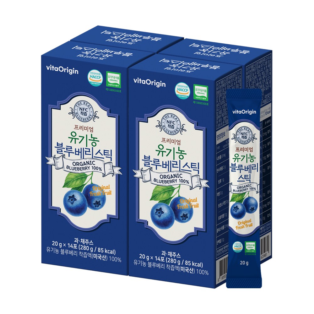 비타오리진 유기농 블루베리스틱, 4박스, 280g 64,700원
