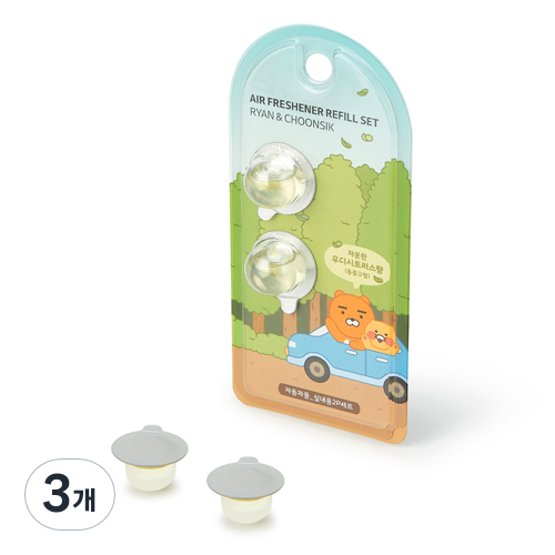 카카오프렌즈 차량용방향제 송풍구형 정품 리필 2개입, 3개, 우디시트러스 17,550원