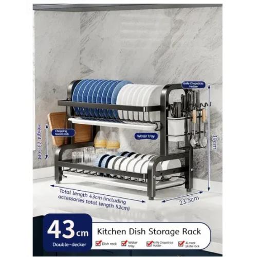 그릇건조대 물빠짐식기건조대 2 단 다목적 접시 건조 주방 컵 기구 거치대 공간 절약형 블랙 화이트 20,800원