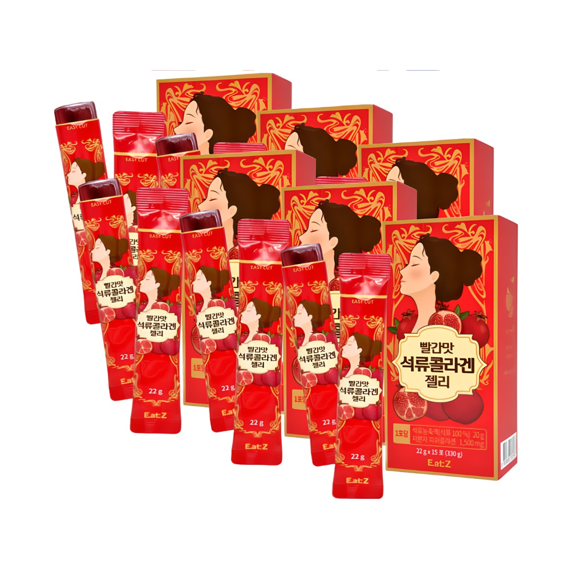 여자 부모님 선물 석류 콜라겐 젤리 저분자 피쉬 콜라겐 스틱형 30대 40대 50대 효능 60대 남성 여성 남자, 6개, 330g 168,000원