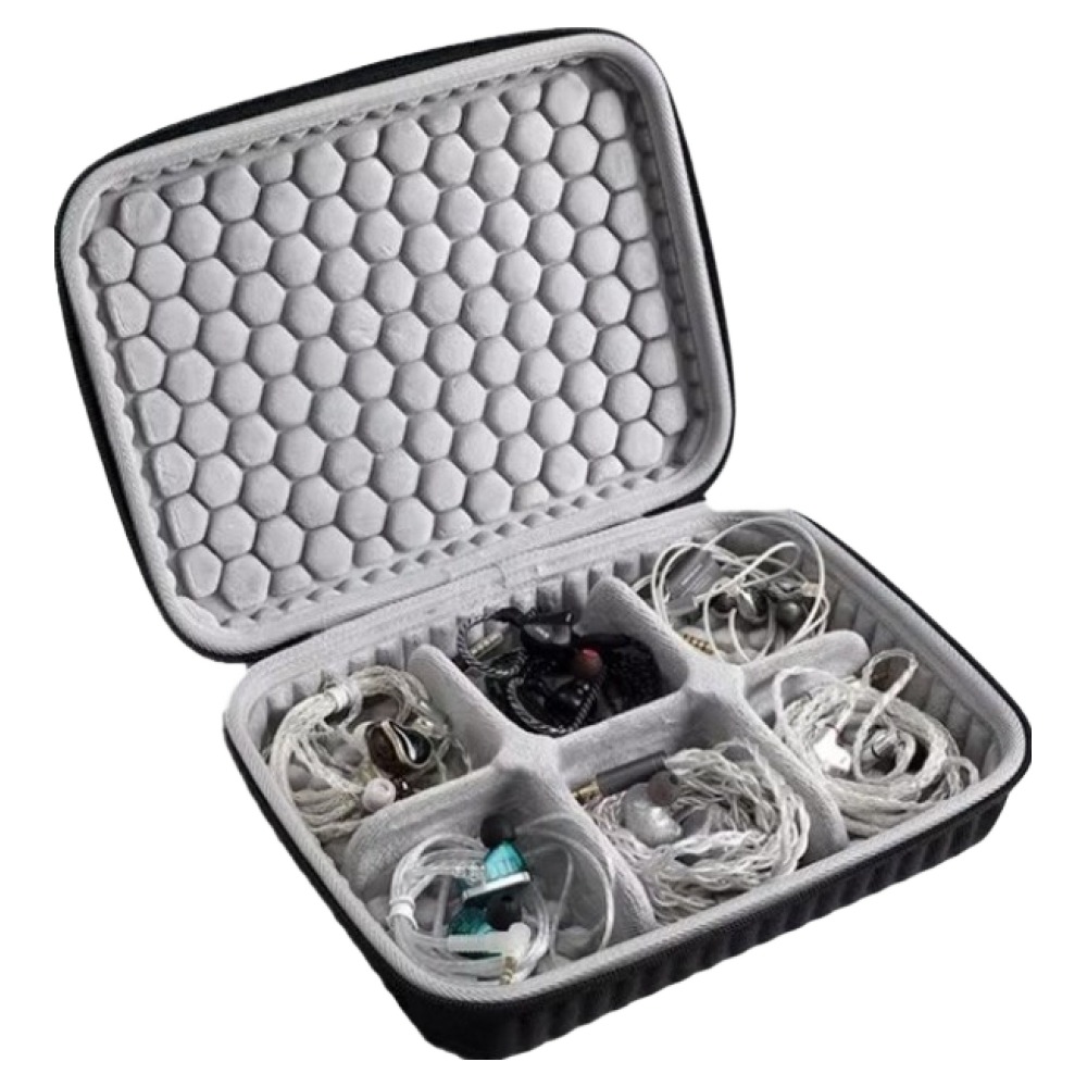 BONBOUCLIER 휴대용 올인원 멀티 수납 6칸 이어폰 파우치 케이스, 블랙, 1개, E6 35,900원