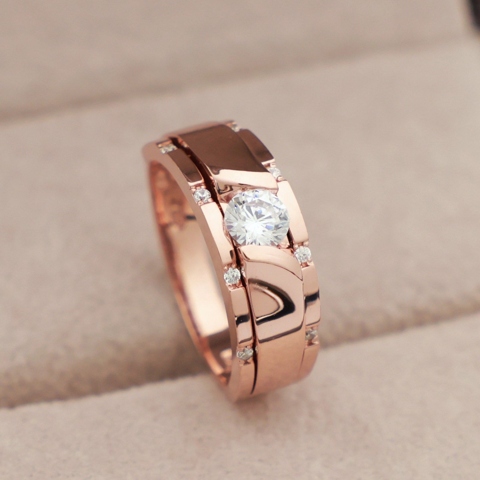 14k 18k 로즈골드 반지 패션반지 럭셔리 커플링 골드 행운 데일리 선물 레이어드(R281) 체리스쥬얼리 921,150원