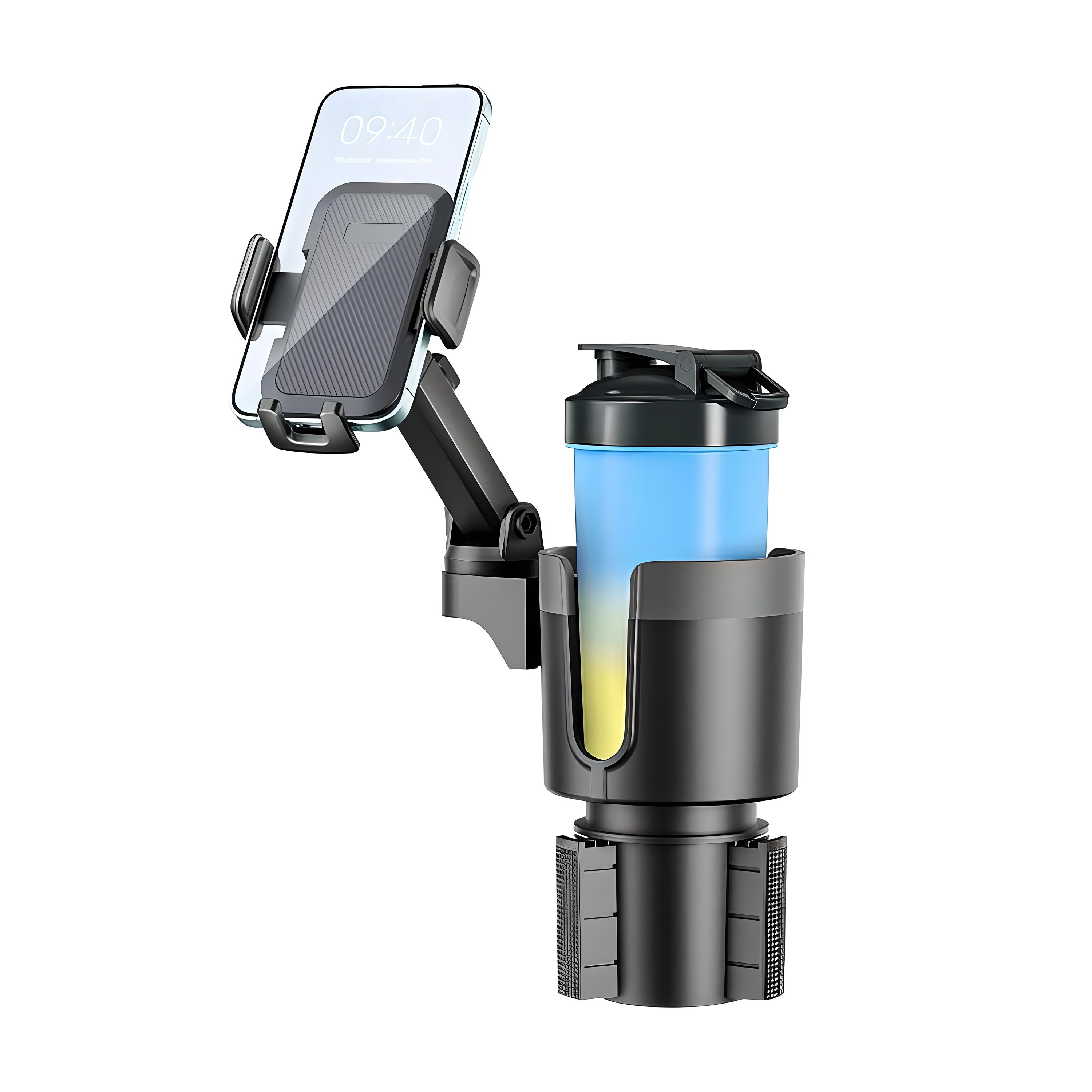 RUNHome 차량용 컵홀더 휴대폰 거치대 2 in1 길이 넓이 조절 확장, 블랙, 1개 34,900원