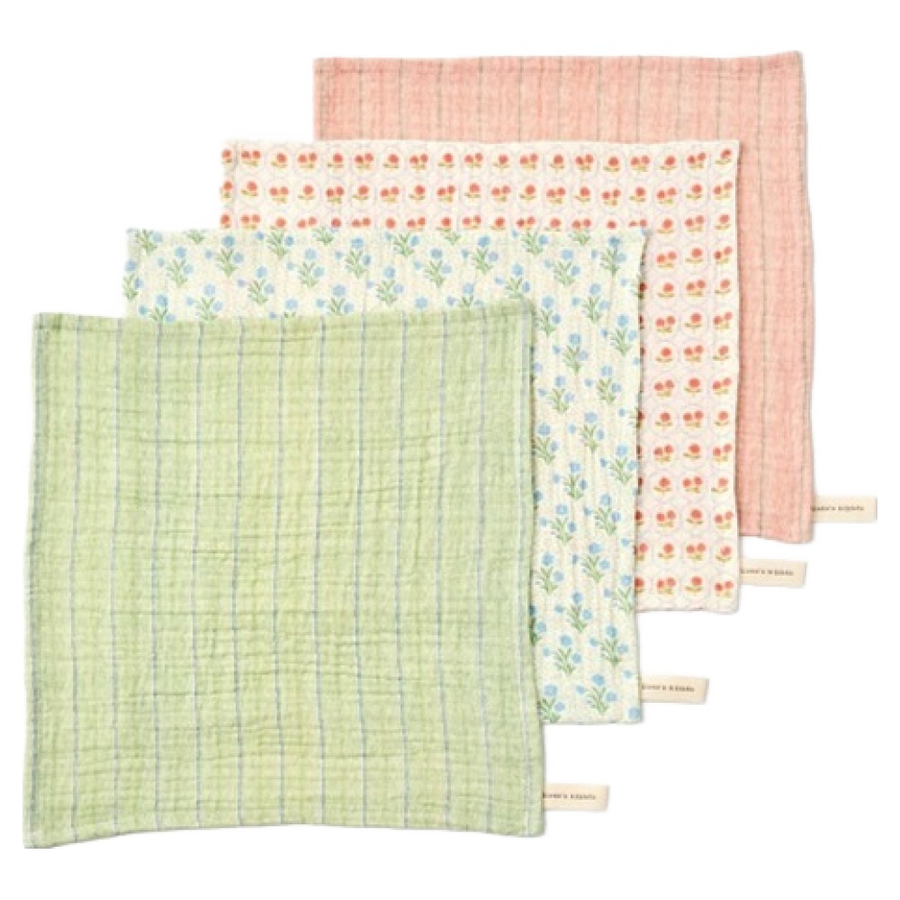 모던하우스 ON L 순면 멀티 거즈행주 플라워 스트라이프 4종 세트, 1세트 10,000원