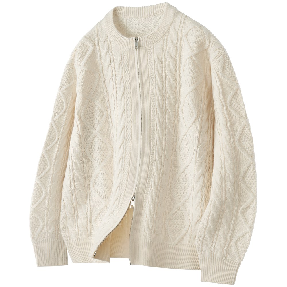 팀스핏 남성용 빅사이즈 오버핏 아란 케이블 라운드 집업 니트 가디건 37,700원