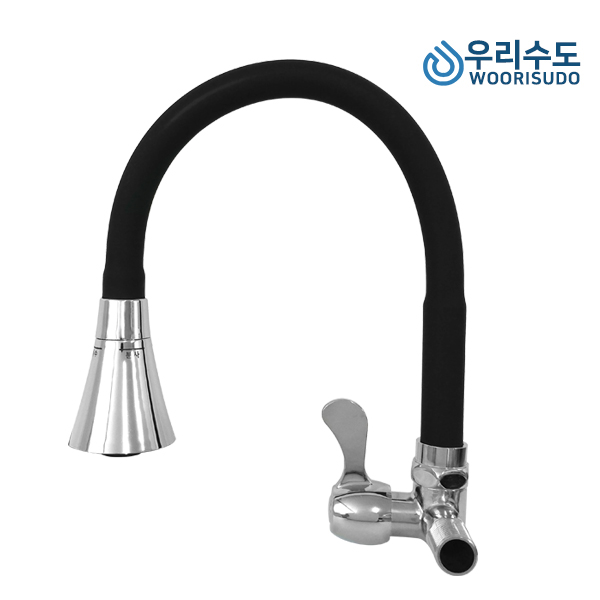 우리수도 블랙 컬러 가로 단수 자바라 코브라 수도꼭지 주방수전, 1. 컬러단수가로블랙, 1개 24,500원