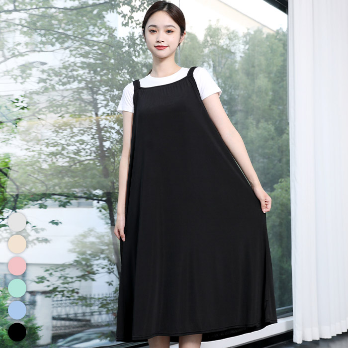 텐클로 빅사이즈(44~130까지) 여성용 오버핏 냉감 쿨 스판 민소매 A라인 롱 원피스 16,800원