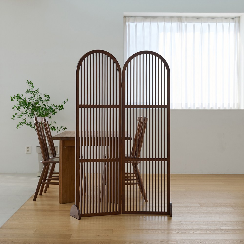 까사라움 원목 인테리어 라운드 스트라이프 1600 2단 접이식 공간분리 파티션 3color 149,000원