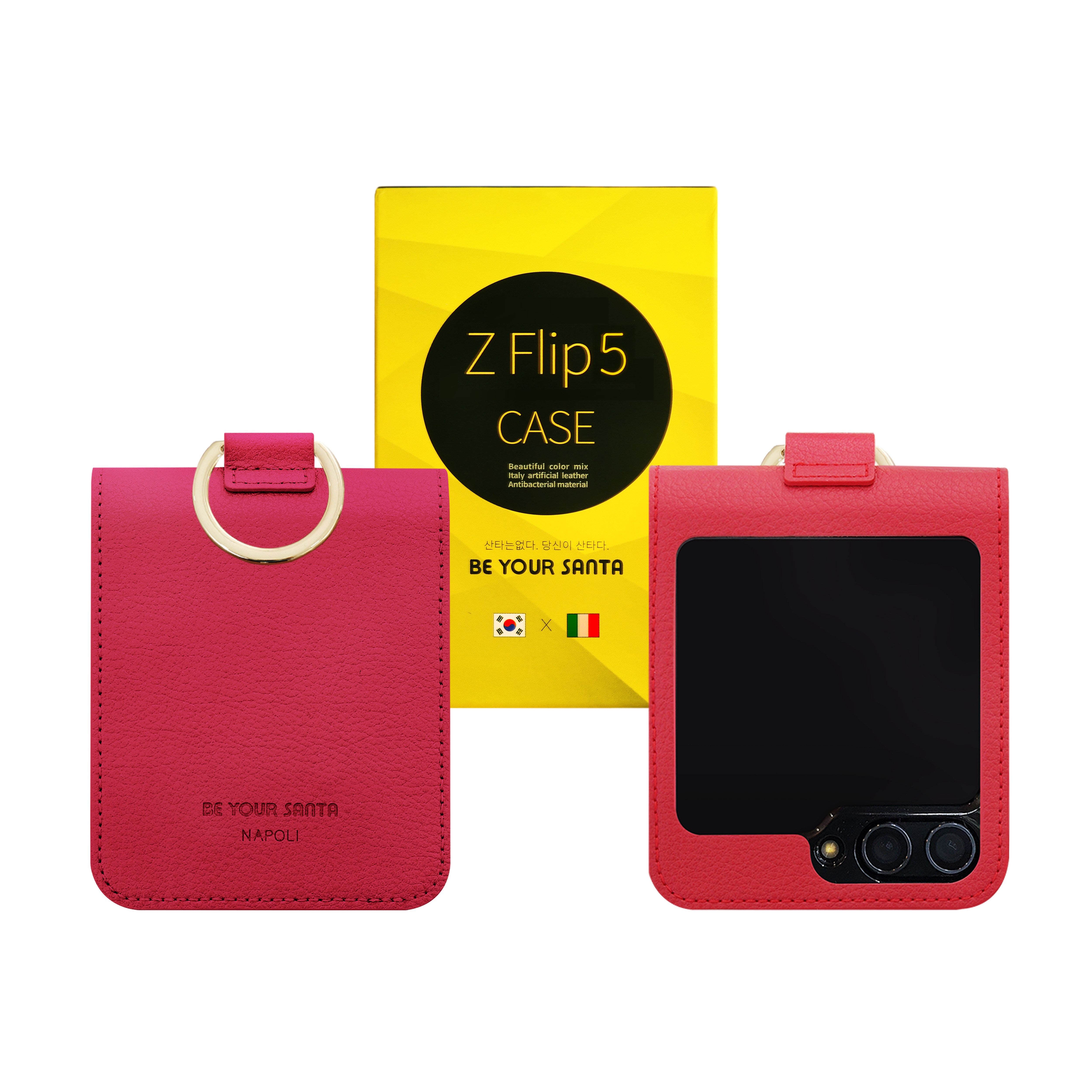 비유어산타 갤럭시 Z플립5 케이스 링 지갑 이태리원단 힌지보호 베네치아(카드수납) 나폴리(카드수납불가) 32,500원