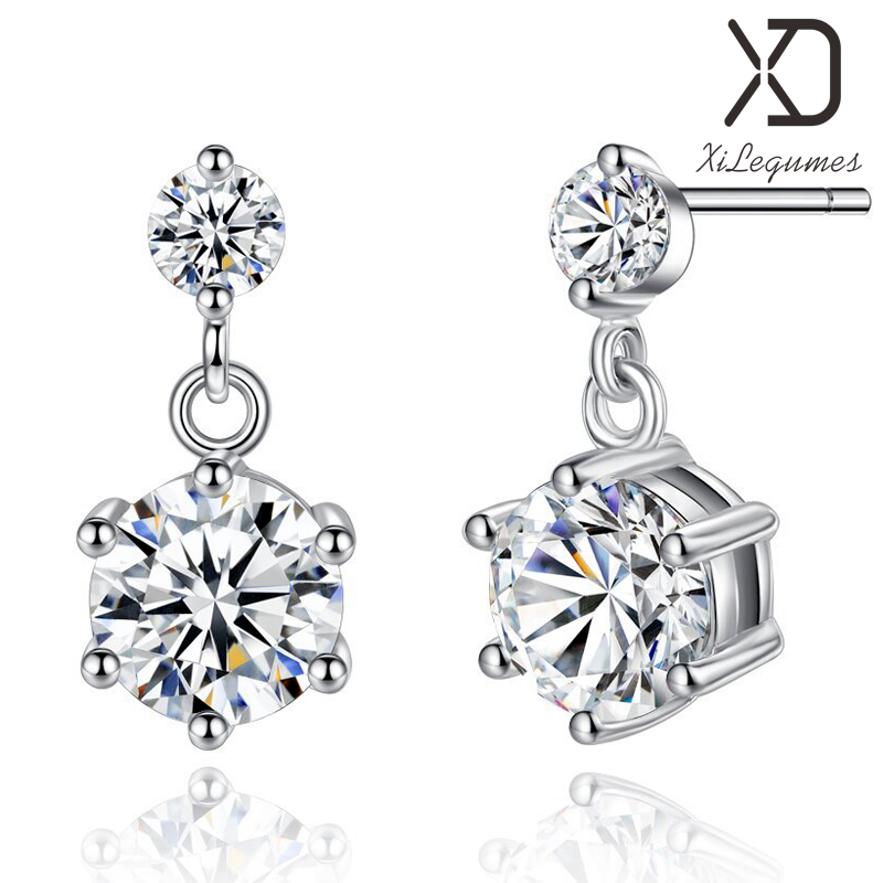 시르겜스 여성용 14k 도금 S925은침 쌍원형 큐빅 여성 귀걸이 XC-16 5,000원