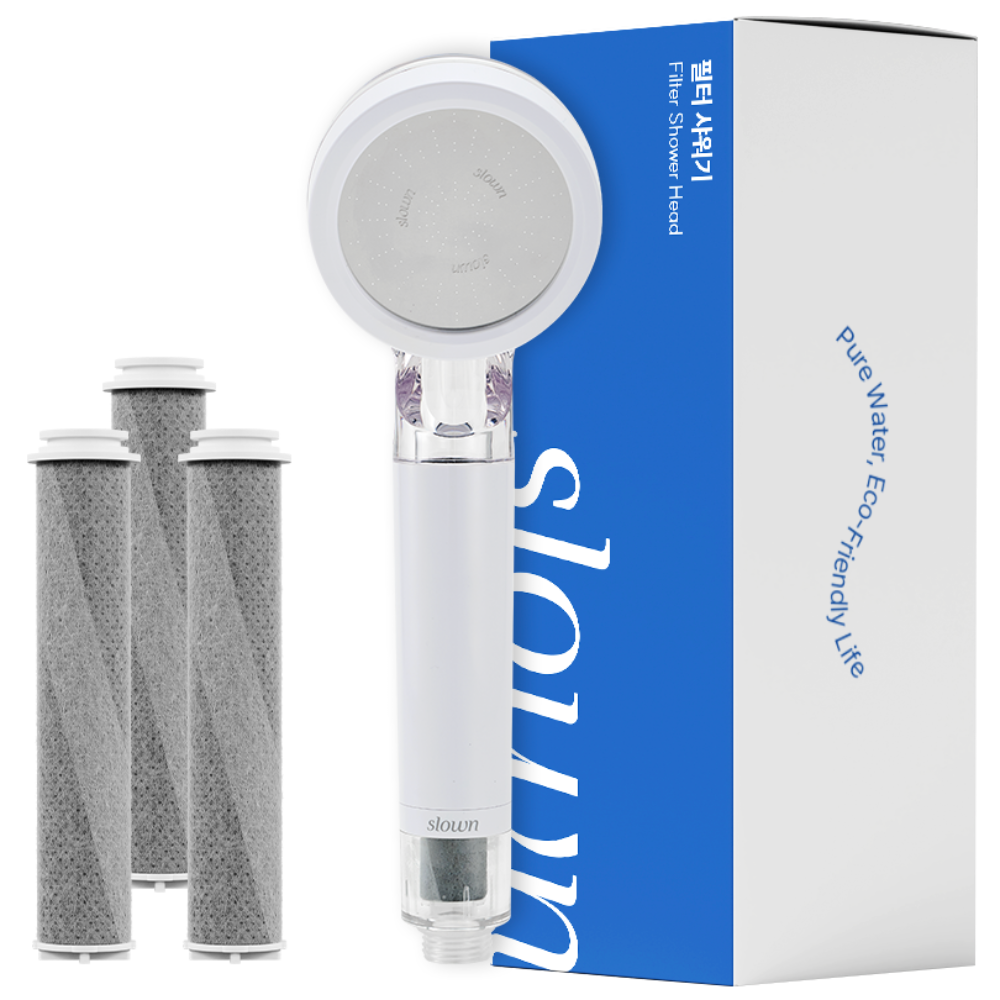 슬로운 slown 99.9% 4중 올인원 에코젠 필터샤워기 1년세트, 1세트, 화이트+투명 59,000원