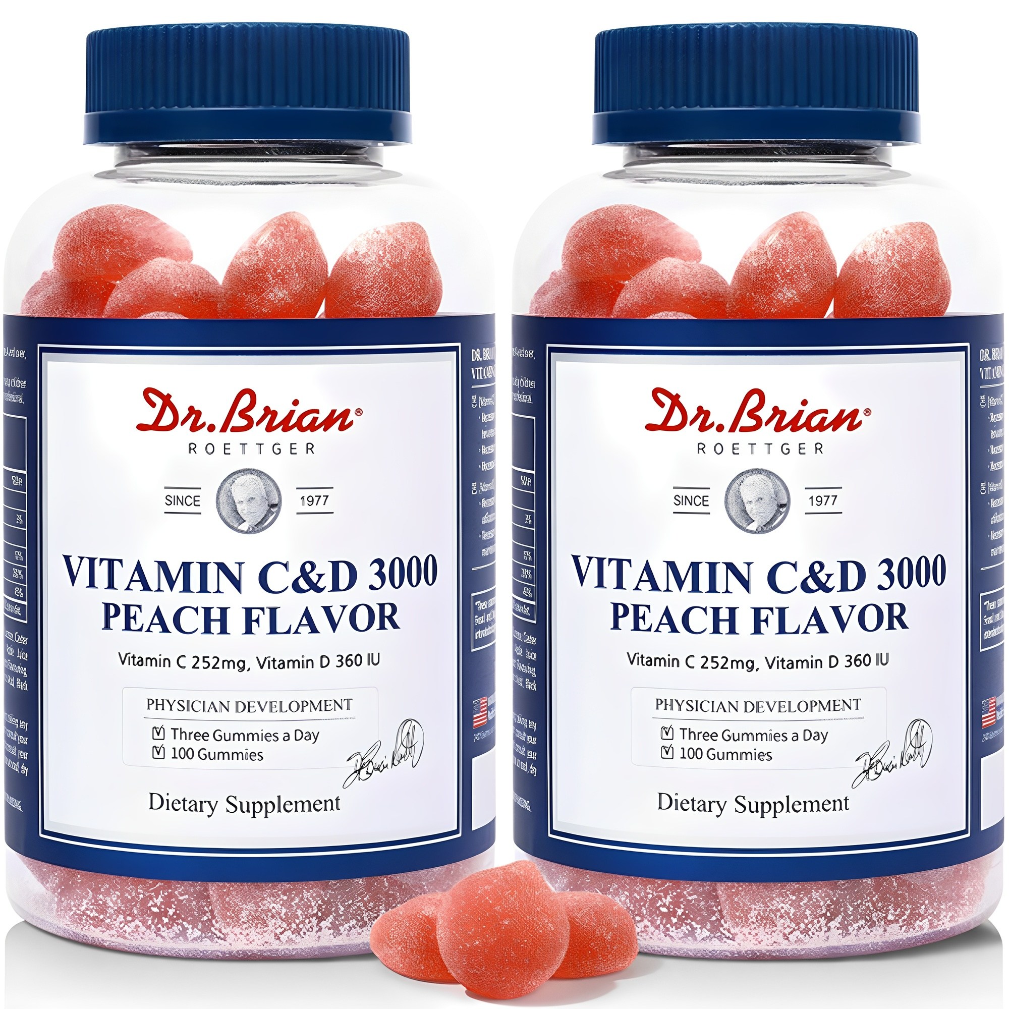 닥터브라이언 비타민 C&D 3000 복숭아맛, 100정, 2개 25,950원