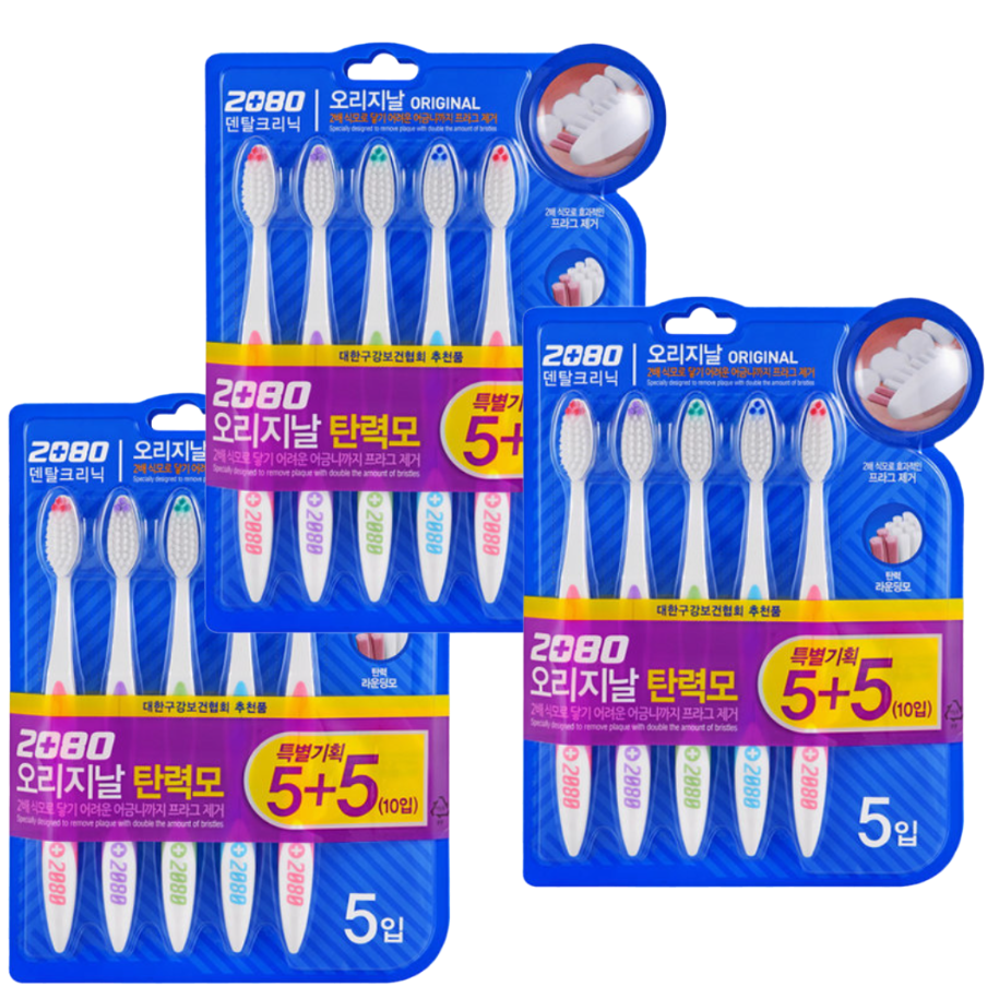 [치과전문의 치석제거 탄력모 추천 1위] 민감성 시린이, 충치, 미백, 어금니, 치석 잇몸 올클린 "2080 오리지널 탄력모"  [대용량기획전 30입+무료배송] 17,190원