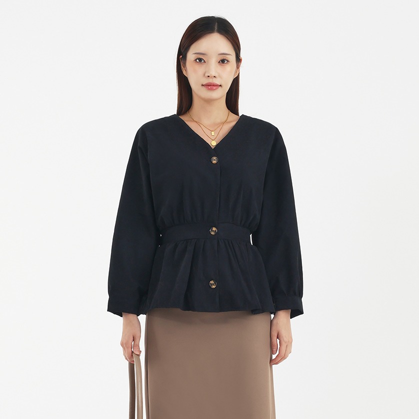 엘쏘 여성용 내추럴 브이넥 블라우스 18,000원