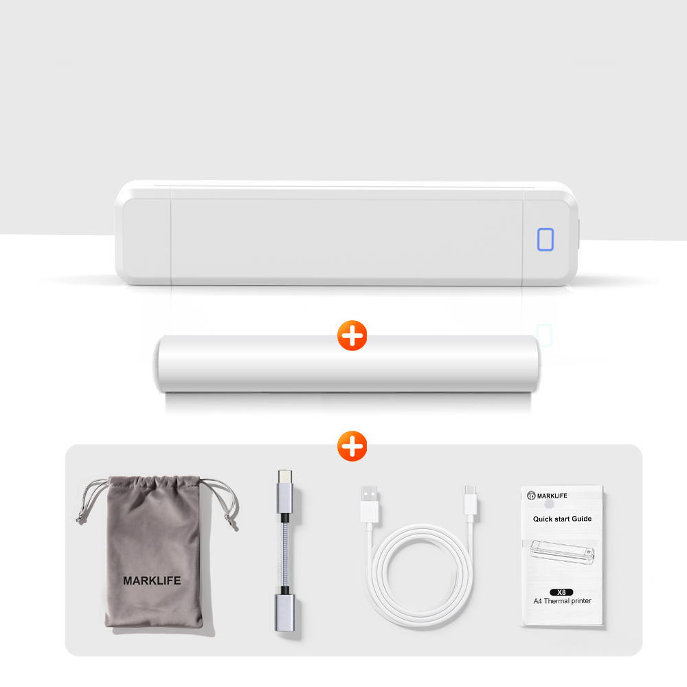 에비크 휴대용 프린터 A4 블루투스 무선 미니 소형 프린터기, 화이트, X8 109,000원