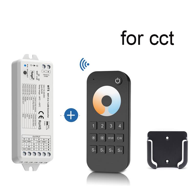 Skydance WT5 투야 와이파이 LED 컨트롤러, 5 인 1 조광기, RF 4 존 터치 리모컨, RGB RGBCCT 스트립 라이 47,700원