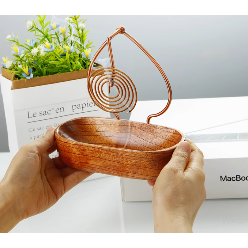 먼써 캠핑용 감성 모기향 거치대 원목 하트 로즈골드 19,900원