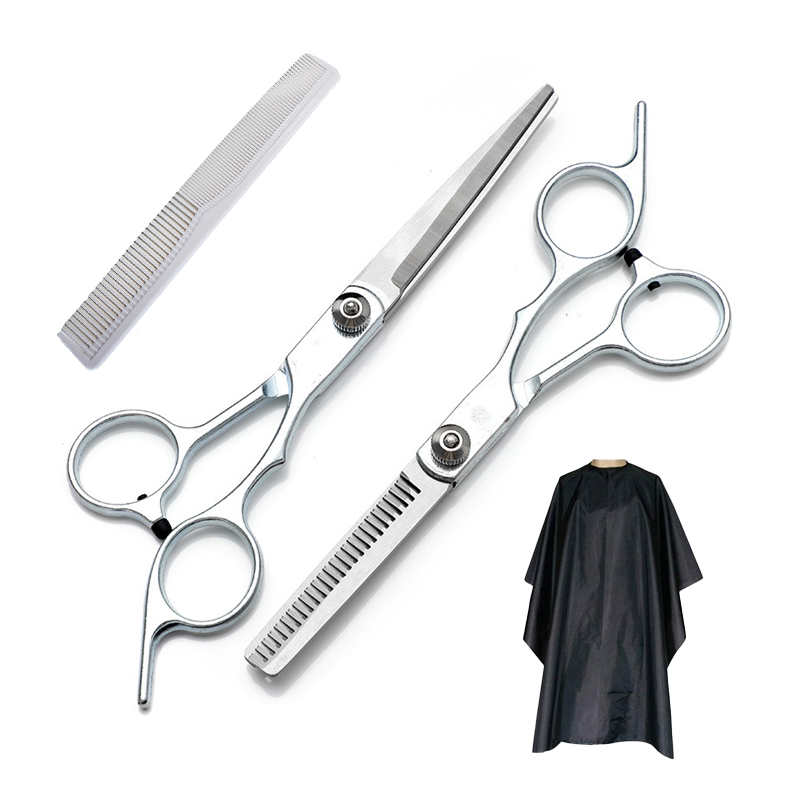 헤어 미용가위 앞머리 커트 숱가위 컷팅 4종 세트, 1개, 실버 8,600원