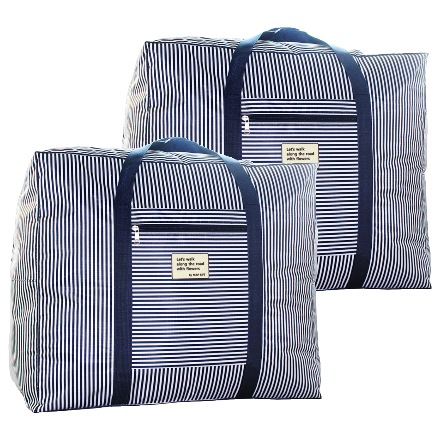 엠엔피라이프 옥스포드 이불정리함 대형, 스트라이프(네이비), 2개 15,100원